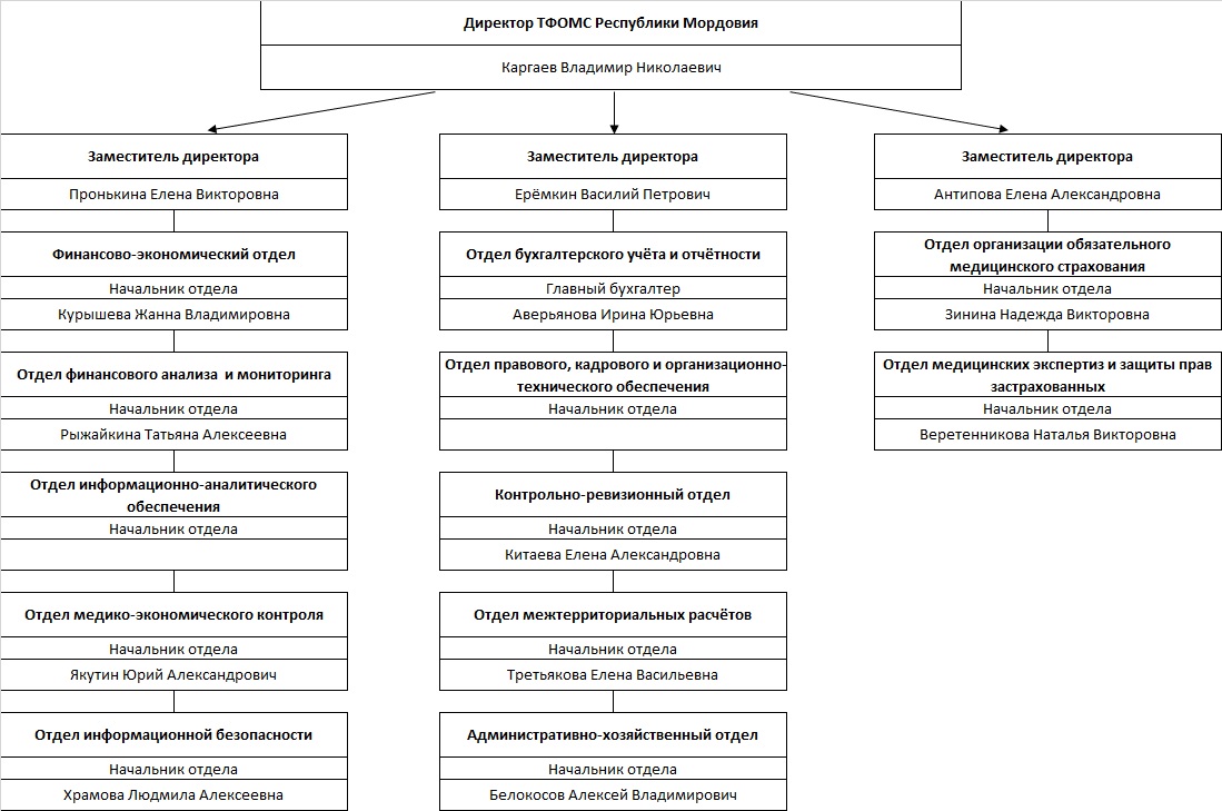 Организационная структура - Территориальный фонд обязательного медицинского  страхования РМ